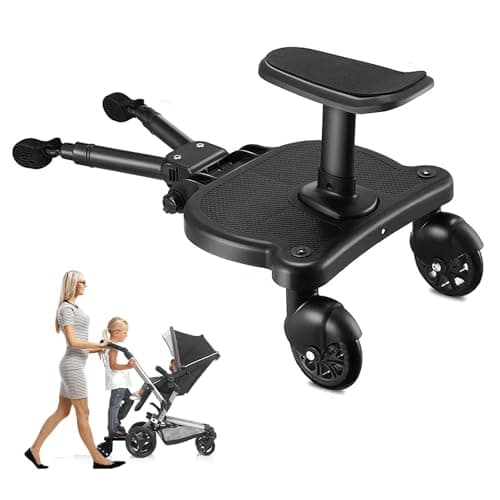 Naniruok Universal Stroller Board with Detachable Seat, 2 in 1 Buggy Board Suitable for Most Brands of Strollers, Holds Children Up to 55 lbs
