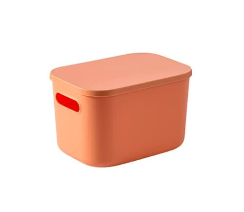 HOMIES 1 Piece Plastic Medium Storage Basket with Lid Size 25 18 156 cm Random color