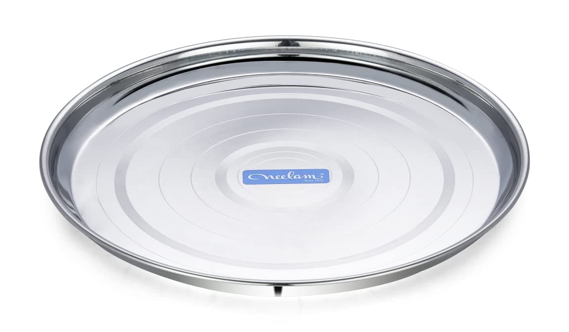 Neelam Stainless Steel 8, 22 Gauge, Diamond Buffet Plate, 17.5 cm, Perfect for Daily Usage, Dishwasher Safe, Plates for Home, Cafe, Restaurants, Parties, Long-lasting, Easy to Clean & Maintain, Sliver