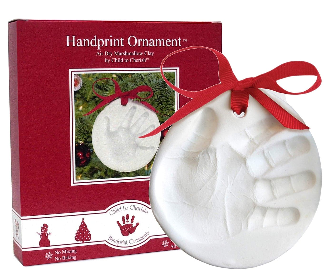 Child to Cherish Baby Handprint or Footprint First Christmas Ornament Kit