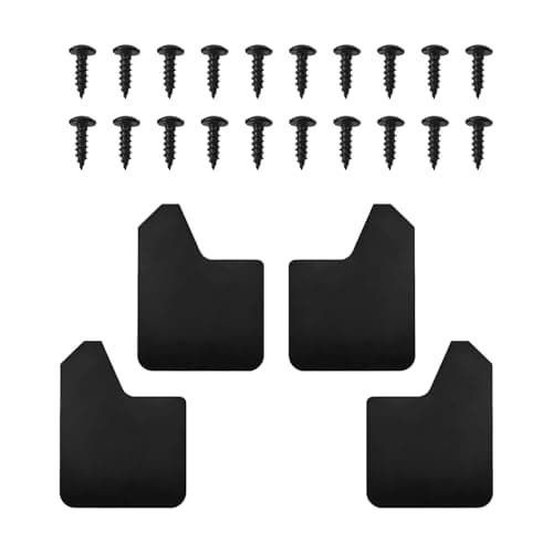 GAOLAOSY 4PCS Universal Car Mud Flaps Flexible Bendable Car Splash Guards Set with Fastener Rivet Clips Universal OffRoad Front Rear Mudguard Accessories for Pickup SUV Truck Black