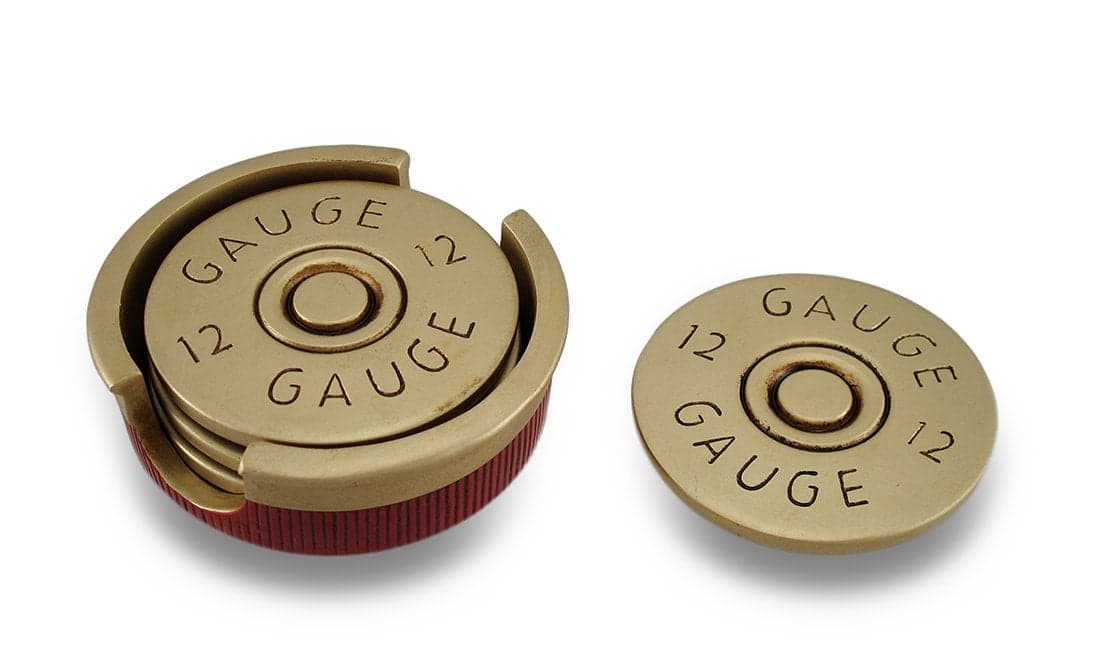 Shotgun Shell Coaster Set RedGold By HomeWetBar