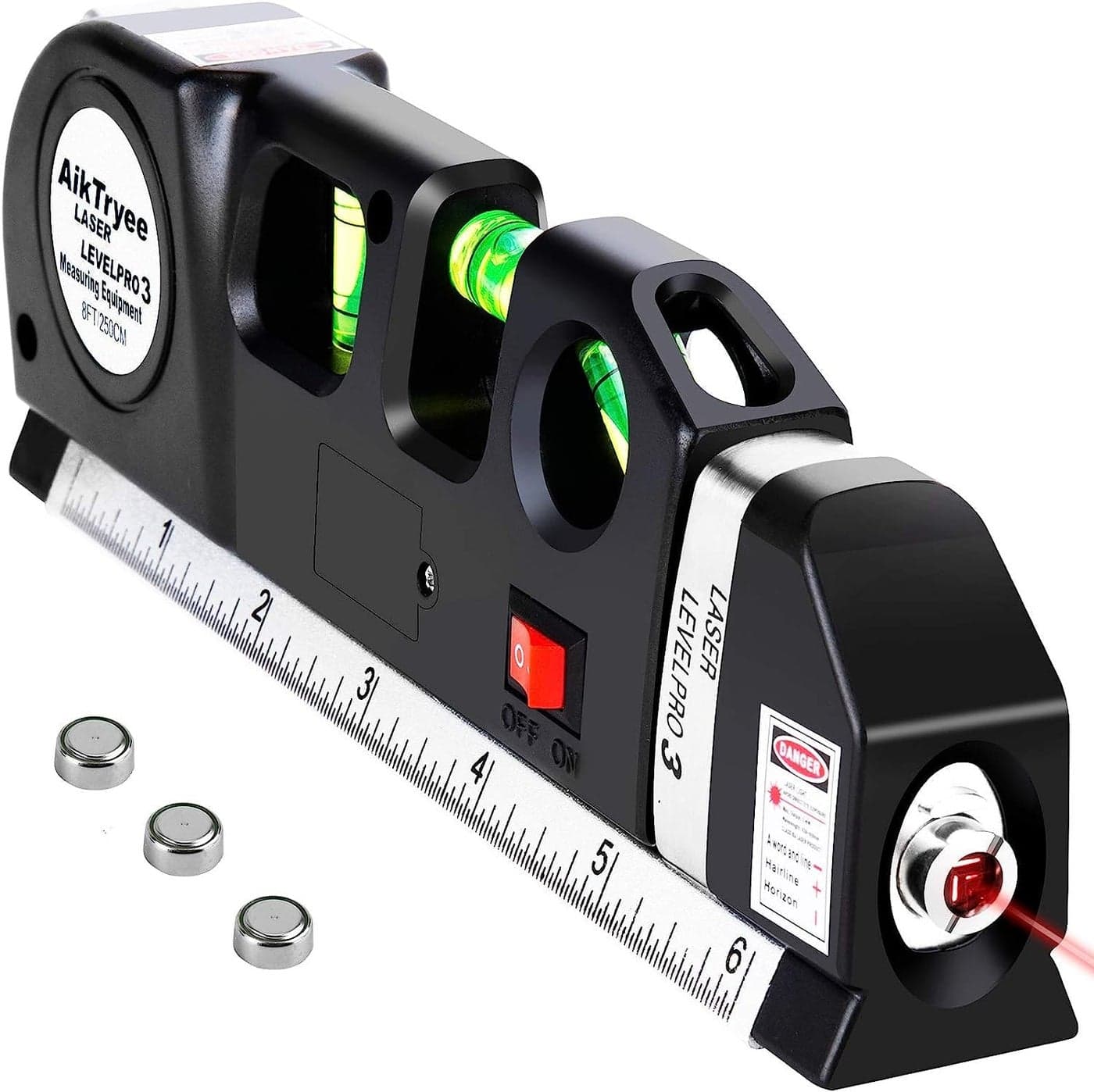 Laser Level Line Tool Multipurpose Laser Level Kit Standard Cross Line Laser leveler Beam Tool with Metric Rulers 8ft25M for Picture Hanging cabinets Tile Walls by SWAMINE