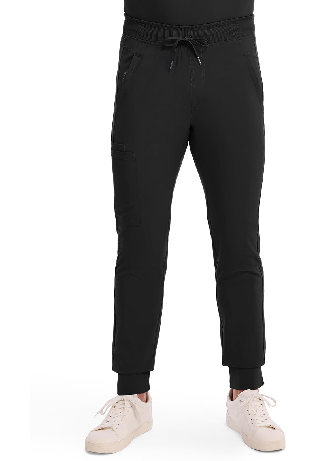 Cherokee Infinity Mens Jogger Pants with Drawstring Waist Mid Rise 5 Pockets Bottoms Plus Size CK004A 3XL Black