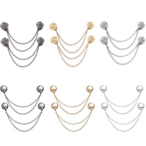 VYNFLICK Magnetic Clothing Clips 12 Pcs MultiFunction Magnetic Shirt Clips with Chain for Women Clothes Sleeves Pants Hijabs Hats Scarfs