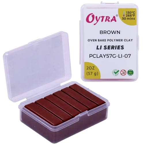 OYTRA Polymer Oven Bake Clay LI Series 57 gram for Jewellery Making for Artist Professional (Brown)