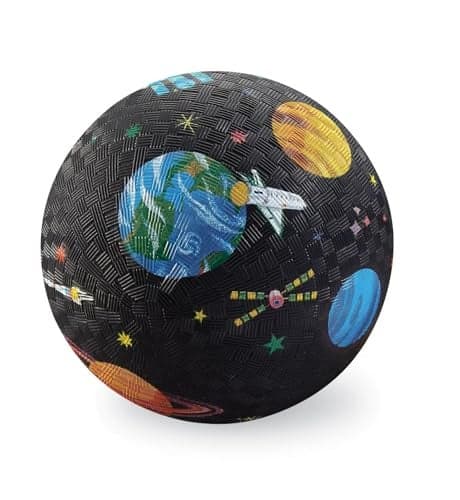 Crocodile Creek Playground Ball Durable Rubber Ball for Kids Ages 3 and Up Bouncy Inflatable Ball for Kickball Indoor Games and Outdoor Sports PVCFree Space Exploration 7inch Diameter