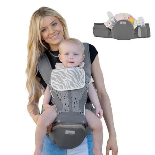 MOMTORY StowNGO Pro Baby Carrier SafetyCertified 6in1 Baby Carrier Newborn to Toddler Detachable Baby Holder Carrier with Hip Seat Ergonomic Cozy Baby Front and Back Carrier for 750lbs