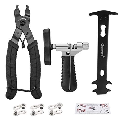 Oumers Bike Chain Tool Set, Bike Chain Plier Bike Chain Splitter Chain Wear Indicator 3 Pairs Bicycle Missing Link for 6/7/8/9/10 Speed Easy Using Chain Remover Closer