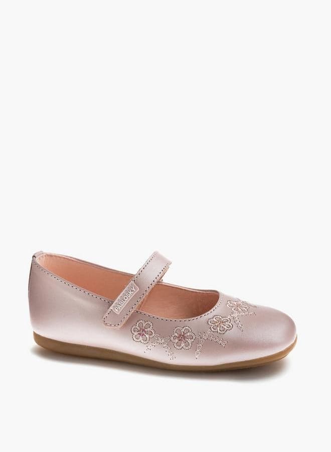 Girls Leather Hook & Loop School Mary Jane Shoes