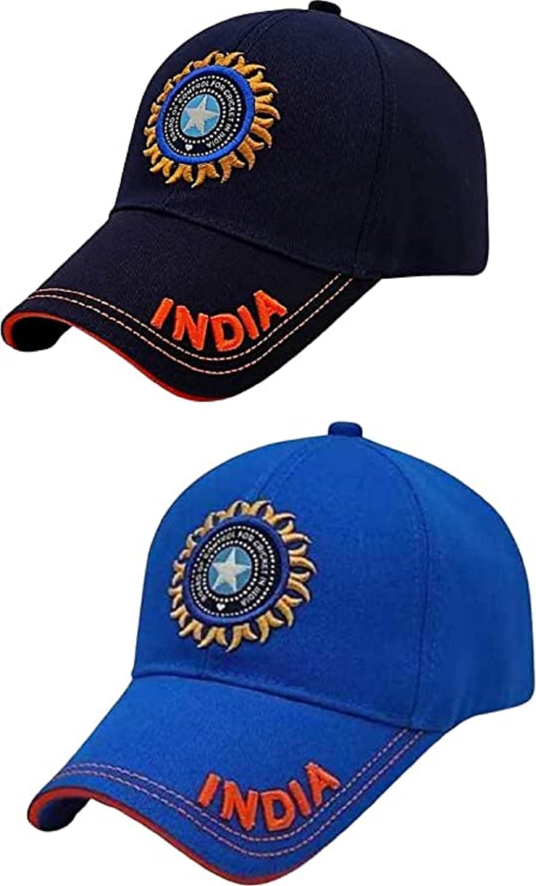 FY LANE Solid Baseball Casual Sports Adjustable Cotton Indian Cricket Caps for Men/Women Unisex (Blue Nv Blue)