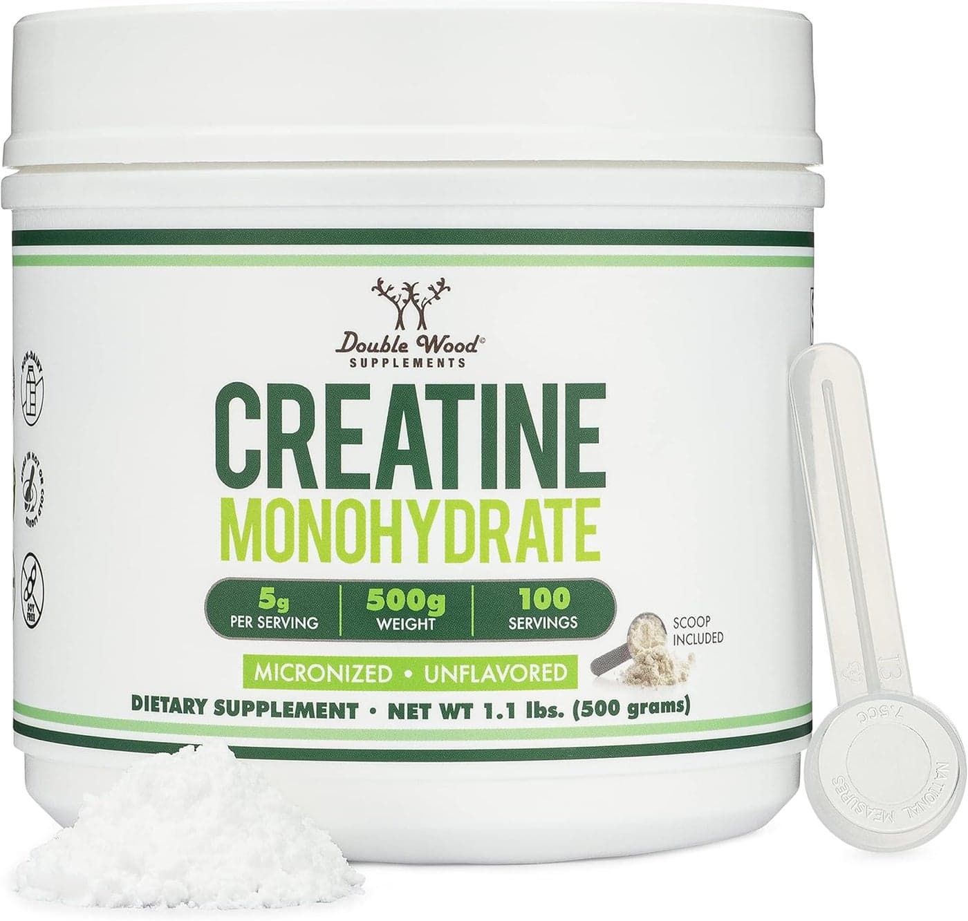 Creatine Monohydrate Micronized Powder 11lbs 100 Servings of 5 Grams Each Third Party Tested Unflavored by Double Wood