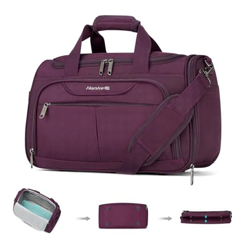 Hanke Underseat Carry On luggage Bags for Travel, Foldable Travel Bags for Women, Soft Lightweight Personal Item Travel Bag Small Carry On Bags for Airplanes, Travel Tote Bags for Women Men.(Purple)