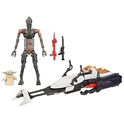 STAR WARS Epic World of Action IG11 Grogu Speeder Bike 4Inch Scale Action Figures Vehicle Toys for Boys Girls Ages 4