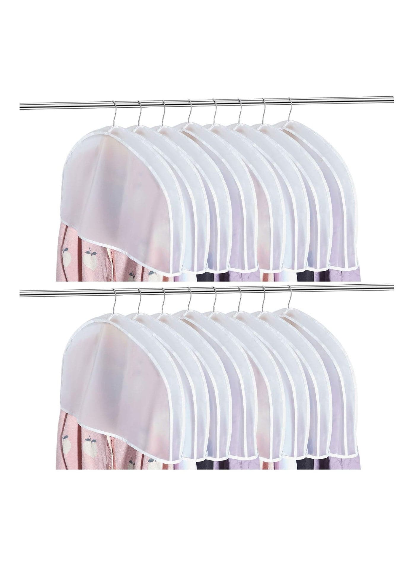8 Pcs Plastic Clothing Shoulder Covers, Gusseted Clear Shoulder Covers for Hanging Clothes Shoulder Covers Plastic Shoulder Hanger Covers Clear Garment Breathable Bag for Jacket Clothing Coat Dress