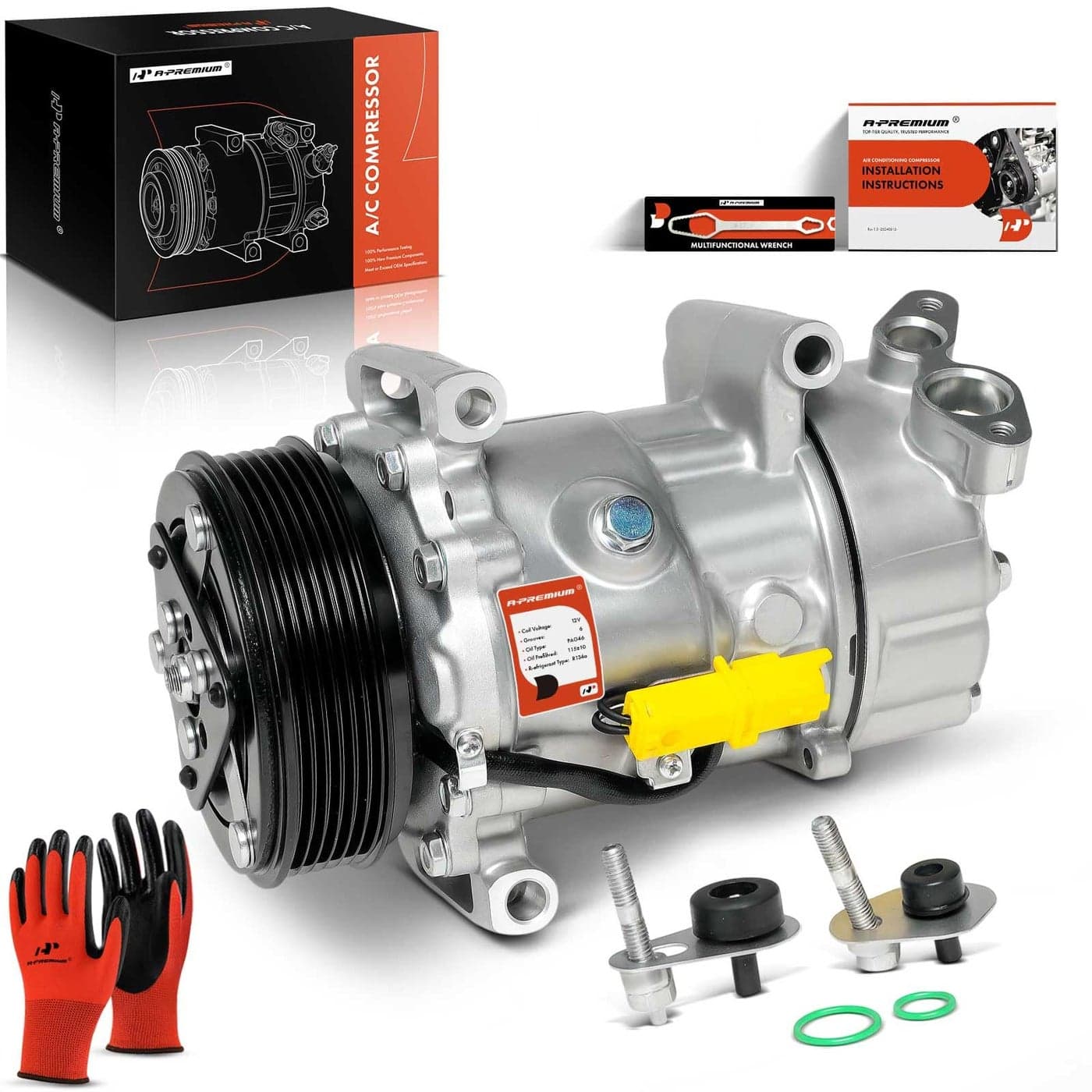 APremium Air Conditioner AC Compressor with Clutch Compatible with Mini Cooper 16L 20072016 Cooper Paceman Countryman16L 20112016