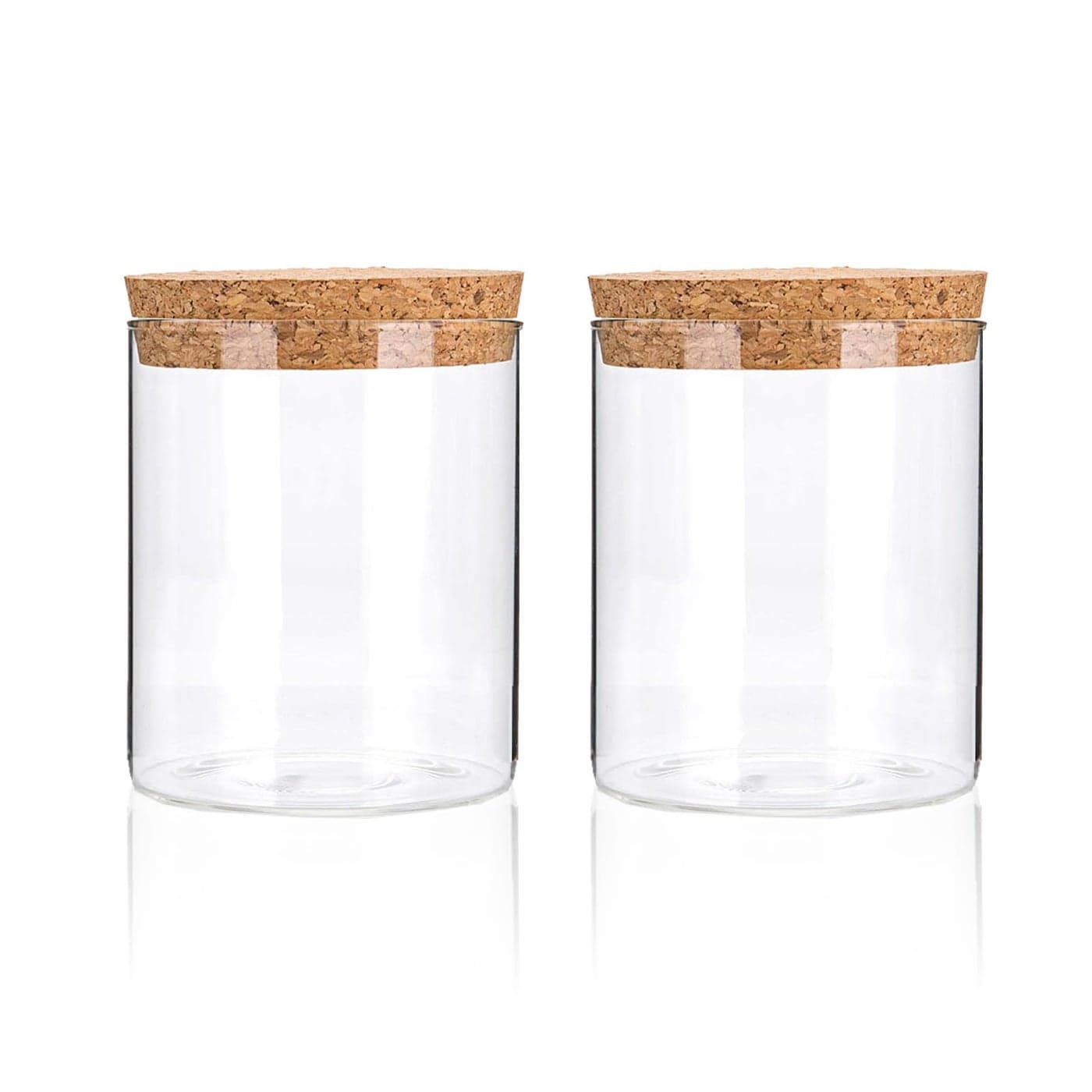 DNIENKGE Airtight Glass Storage Containers with cork Lid for Kitchen Pantry Organization and Storage jarIdeal for Coffee Beans Snacks Flour Cereal Sugar Tea 16oz Circular 39 33in2pcs
