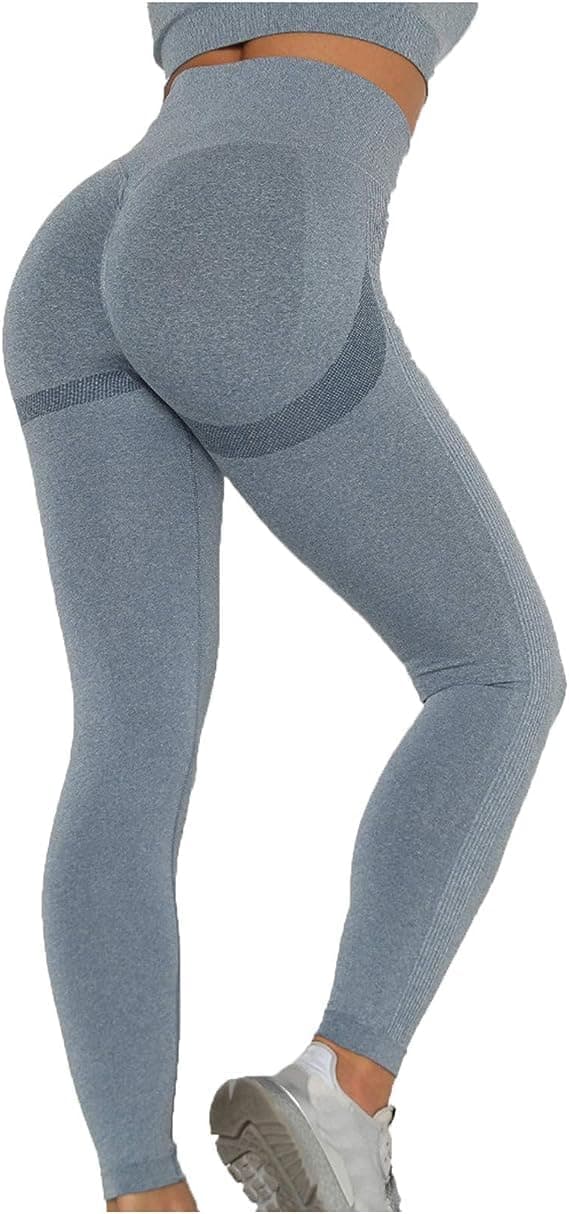 Alexvyan Blue Skinny & Slim Fit Yoga Pants Gym wear Leggings Ankle Length Workout Active wear | Stretchable Workout Tights | High Waist Sports Fitness for Girls & Women- Nylon Fiber & Spandix (L)