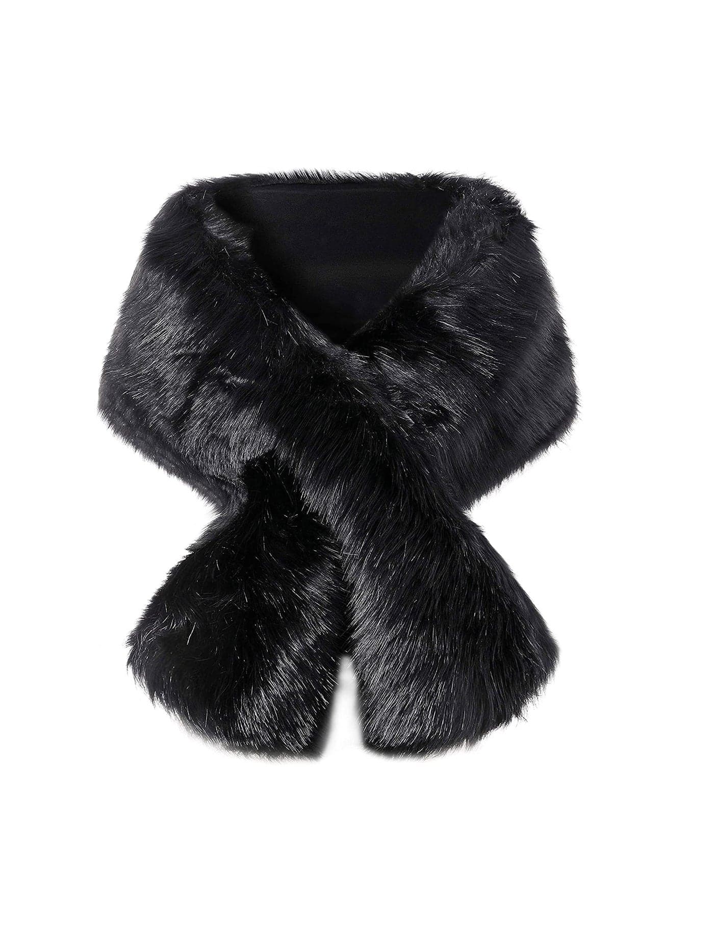 BABEYOND Womens Faux Fur Collar Shawl Faux Fur Scarf Wrap Evening Cape for Winter Coat