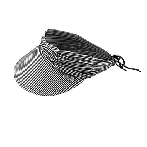 UV SKINZ Women’s Swim Visor with UPF 50+ Sun Protection – Womens Pool Hat, Womens Sun Visor Hat - Black Stripes