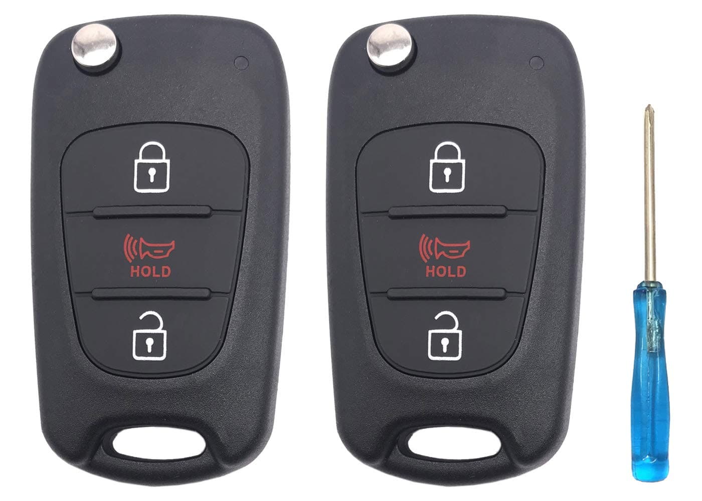 Flip Folding Keyless Entry Replacement Key Fob Cover fit for 20102013 Kia Soul 20122014 Kia Rio Sportage Key Fob Case Shell