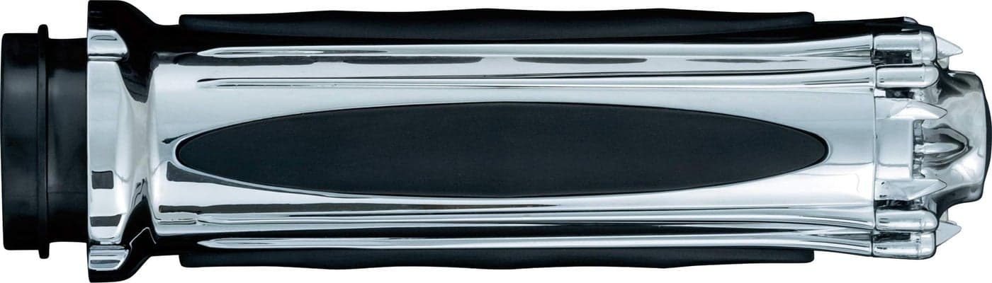 Kuryakyn 6296 Premium Handlebar Grips with Zombie End Caps for Dual Cable Throttle Control Chrome 1 Pair