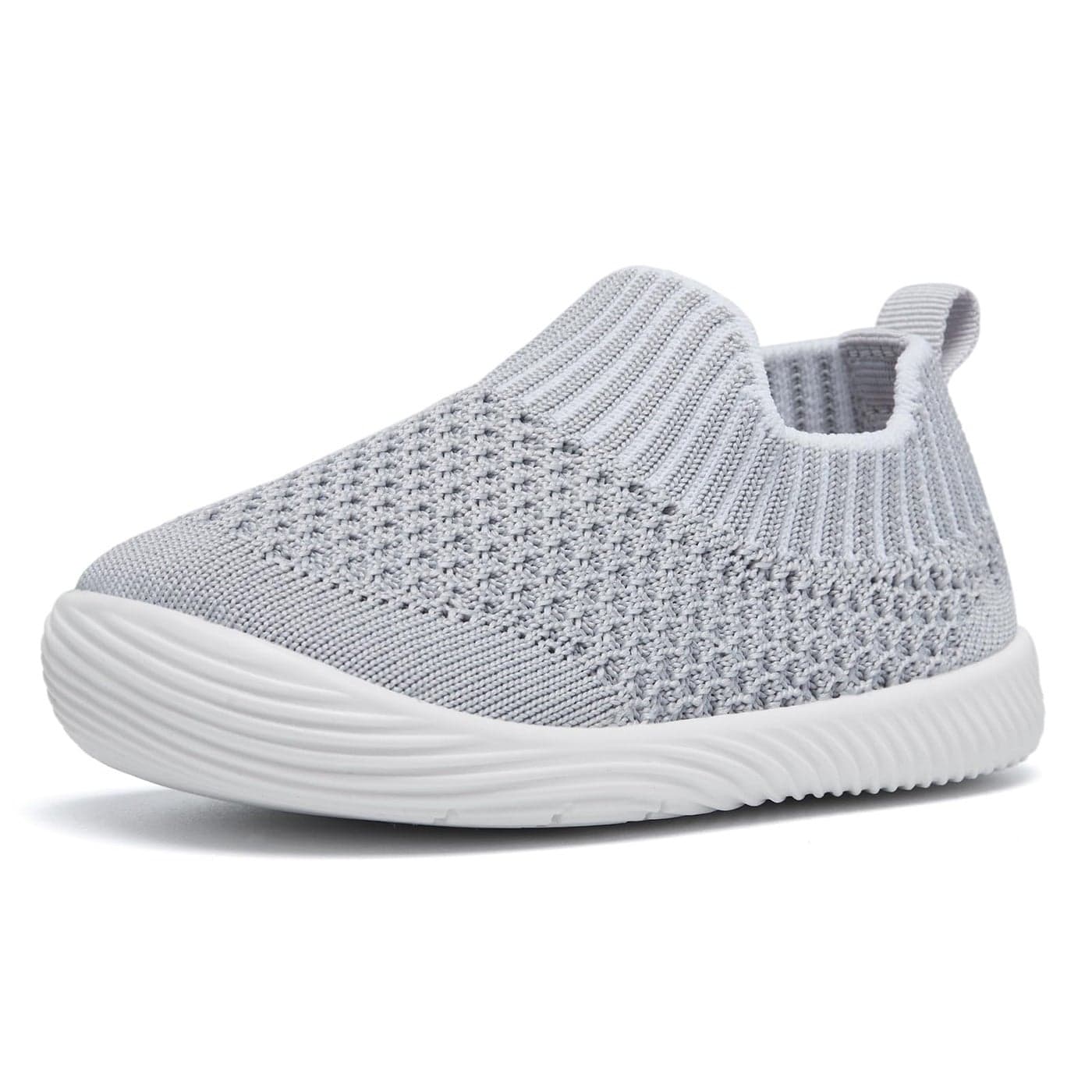MORENDL Toddler Shoes Baby Walking Sock Shoes NonSlip Breathable Boys Girls Sneakers Infant Tennis Shoes Grey 1824Months