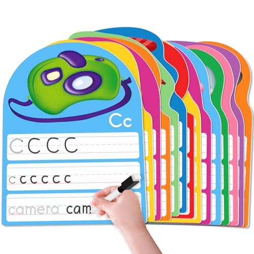 Alphabet Writing Practice Cards Handwriting Letter Educational for Kindergarten Grade 13 DoubleSided Printing for Trace Uppercase Lowercase Letters 13 Dry Erase Cards 26 Pages