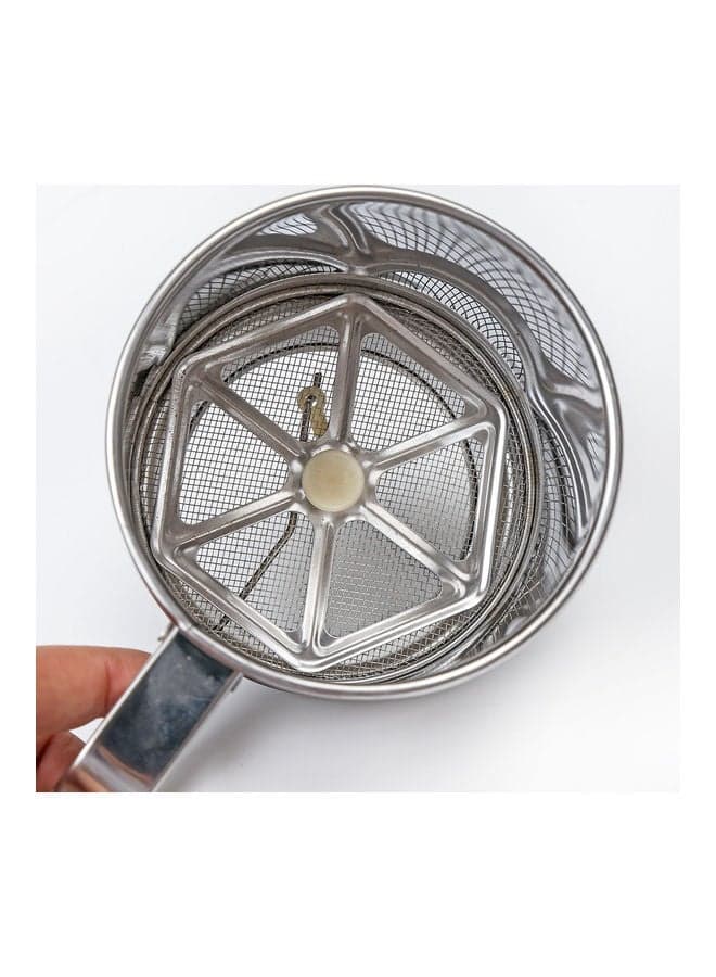 Semi-Automatic Hand Held Flour Sifter Silver