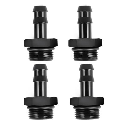 CNRAQR 8AN ORB Male to 38 Hose Barb Straight Fitting Adapter Aluminum 4PCS
