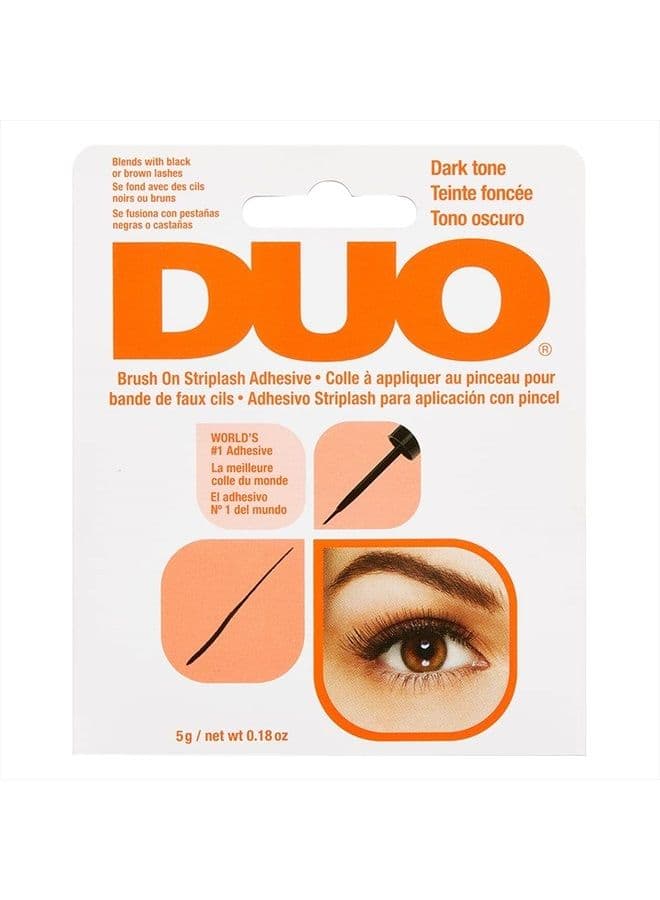 DUO Brush-On Strip Lash Adhesive, Dark Tone, 0.18 oz, 1-Pack