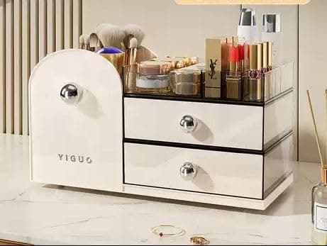 Azelf Cosmetic Storage Box Desktop Skincare Finishing Box Dressing Table Lipstick Storage Rack Elegant look Asthetic view