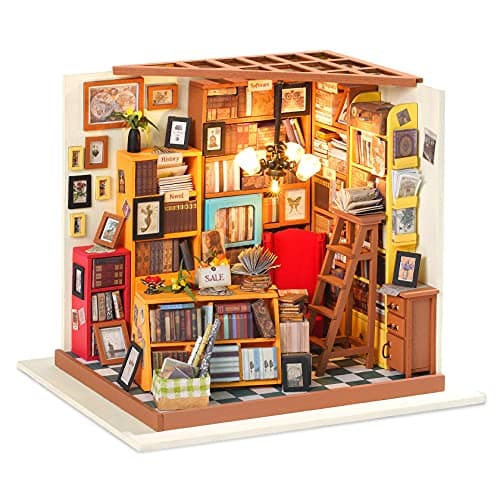 RoWood DIY Miniature Dollhouse Kit, 1:24 Scale Tiny House Building Kits - Sam's Study