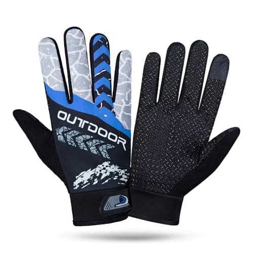 SEFLICA® Cycling Gloves | Non-Slip Sun Protection Gloves for Men & Women | Warm, High-Temperature Resistant Gloves for Mountain Biking, Motorcycle Riding, Cricket, Tennis & Outdoor Sports (Blue)