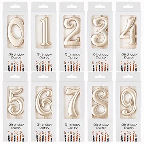 PHD CAKE 10-Count 0-9 Champagne Gold Number Birthday Candles, Number One Birthday, Champagne Number Candles, Party Celebration, Baby Showers