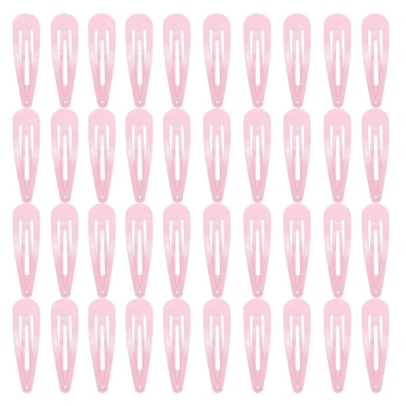 40 Counts Pink Color Metal Snap Hair Clips 2 Inch Barrettes for Women Accessories