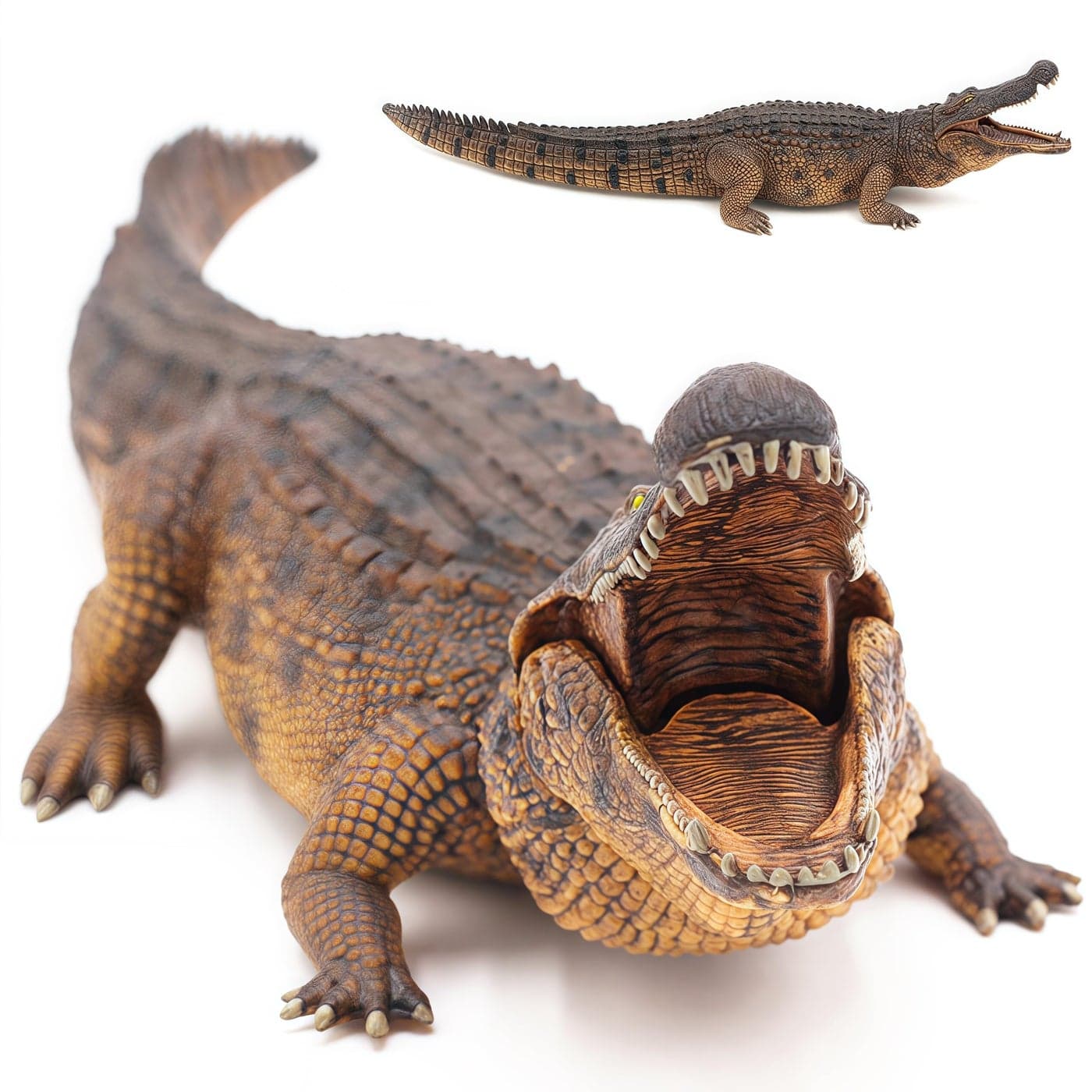 GeminiGenius Giant Crocodile Toy Large 15 Length Realistic Alligator Action Figure Wildlife World Alligator with Moveable Jaw Toy Gift Display and Collectible Model for Kids or Animal Collector