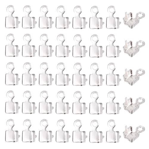Craftdady 200pcs Cup Chain Connector End Tips with Loop 3x3mm for Iced Out Rhinestone Chain Jewelry Making