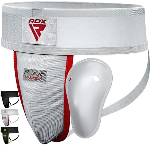 RDX Groin Protector Cup Men, Boxing Kickboxing MMA Muay Thai Sparring Groin Guard, Ventilated Adjustable,Karate Fighting Training, Underwear Jiu Jitsu BJJ Protection, Boys Youth