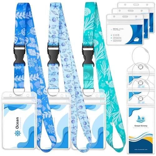 Cruise Lanyard for Ship Cards, Ship Lanyards with Waterproof Luggage Tags Clear ID Badge Holder Cruise Essentials Accessories for Cruise Cards Ship Key Card Sea Pass