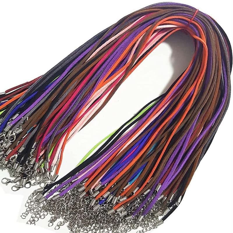 DIY Crafts 25 Pcs, Mix, Micro-Fiber Flat Leather Lace Beading Thread Faux Suede Necklace Cord Rope Leather Each 18'' for Jewelry Making Des (25 Pcs, Mix)