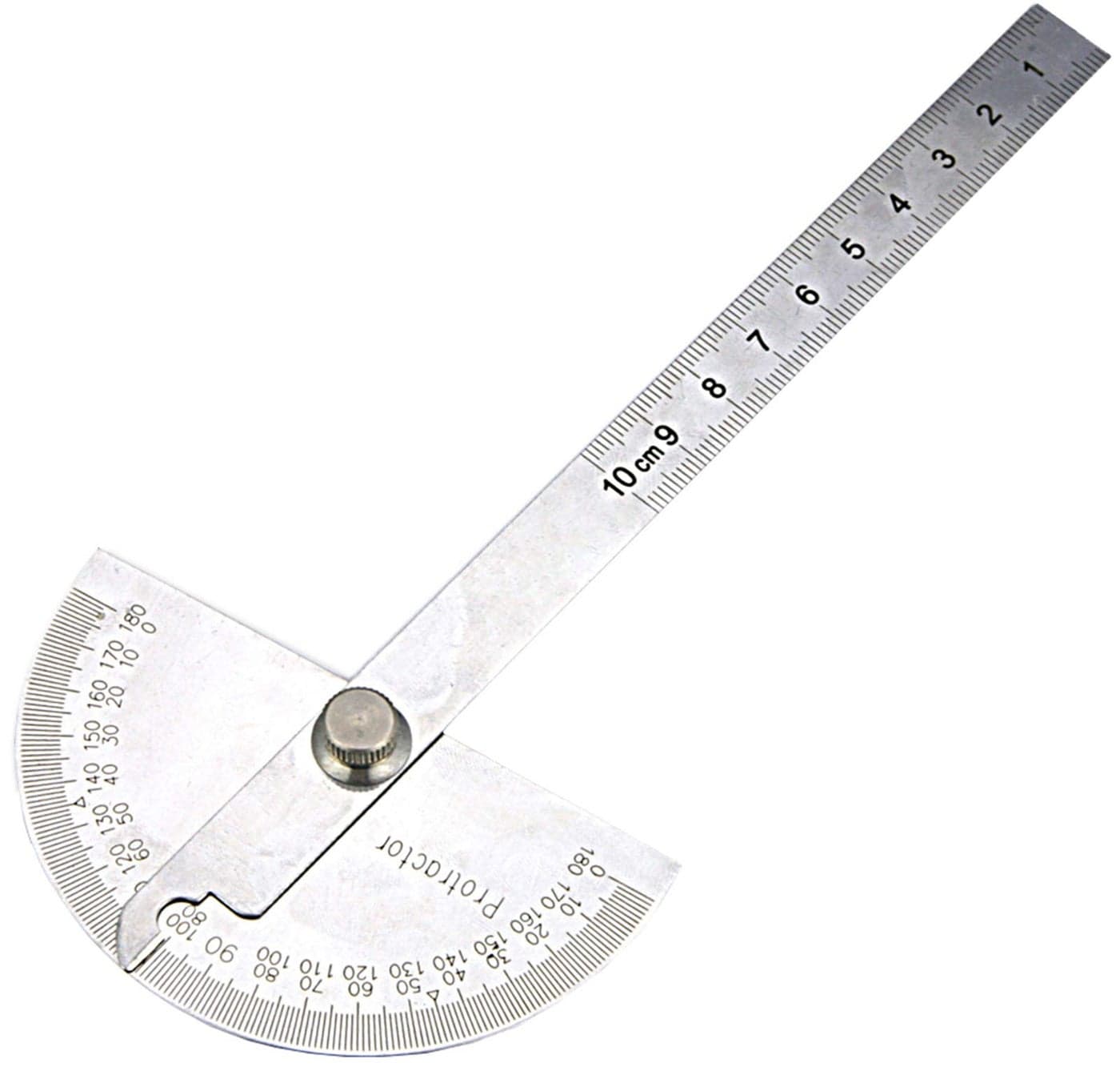 Nortools 0-180° Round Head Protractor - Angle Finder Craftsman Ruler Machinist Tool (Stainless Steel)