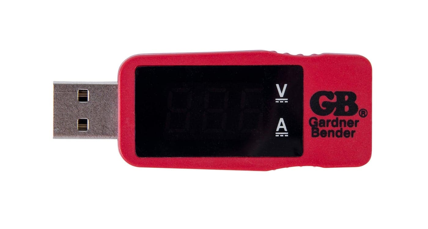 Gardner Bender GUSB3450 USB Multimeter Voltage Current Polarity Red