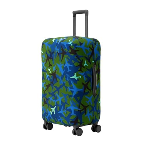AMPEREUS® Trolley Bag Cover Set of 3 – Stretchless, Waterproof and Polyester Fabric with Plane Print Luggage Cover for Small, Medium & Large Size Suitcase Luggage Cover (20, 24 & 28 Inch)