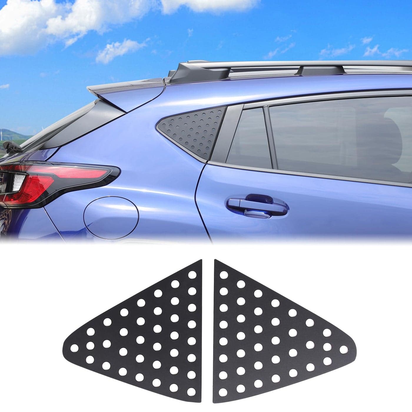 Aunginsy Rear Side Window Louver Trim Cover Compatible with Subaru Crosstrek 2024 Car Rear Triangular Glass Window Honeycomb Panel Rear Window Air Vent Shutters Protective Cover Exterior Accessories