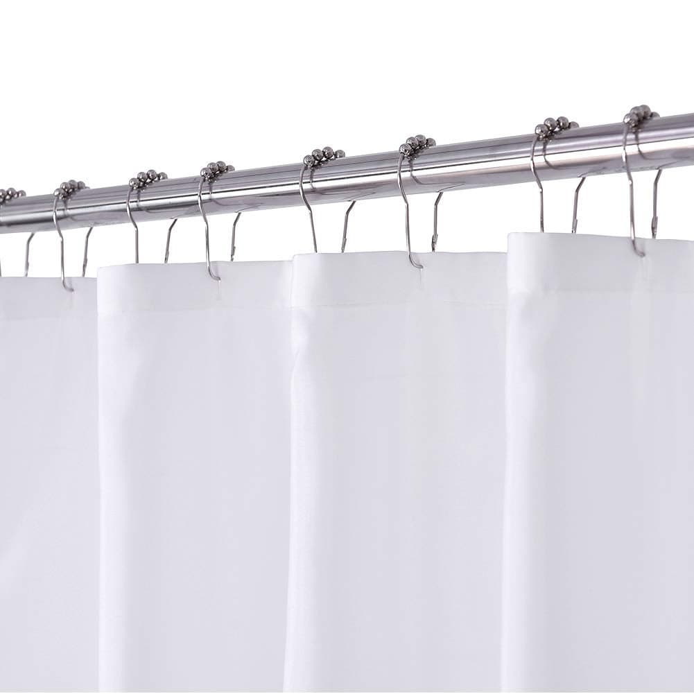 NY HOME Fabric Shower Curtain or Liner with Magnets Washable Hotel Quality Cloth Shower Curtain for Bathroom White 71x72