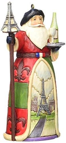 Jim Shore Heartwood Creek French Santa Stone Resin Hanging Ornament, 4.25”,Christmas