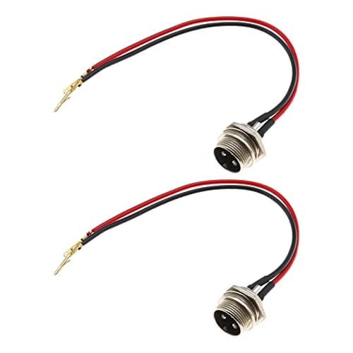 Create idea 2pcs Electric Scooter Charging Port Connector 3Pin 2 Wire Inline Charger Connector Round Charging Port Replacement 3 Prong Smart Charging Port