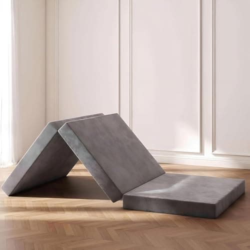 MOLIRA® Foldable Mattress for Floor Sleeping | 2 Inch Orthopedic High Density Foam Bed | Portable 3 Fold Mattress | Guest Bed, Travel, Hostel | Lightweight, Washable Cover | Single Size(72x36x2)