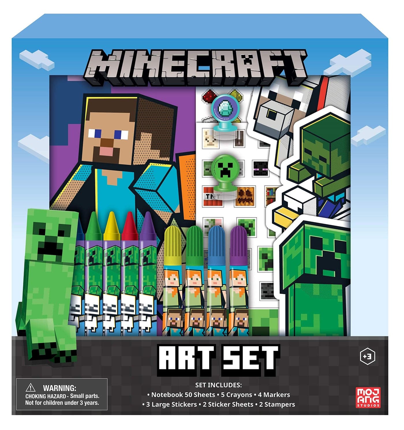 Innovative Designs Minecraft Kids Coloring Art Set | Stickers & Stampers